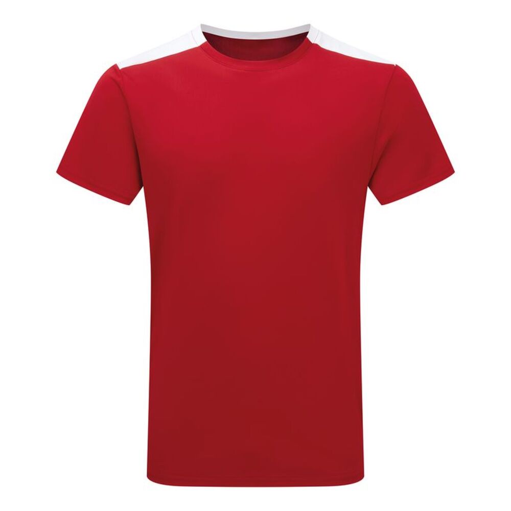 TriDri Unisex Adult Performance Contrast T-Shirt / Fire Red/White